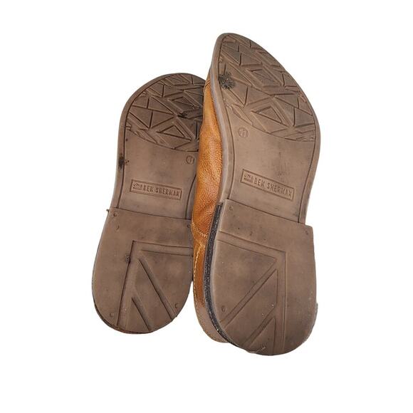 Ben Sherman Leon Pebbled Leather Derby Cap Toe Academia Loafers Lt Brown Size 11 - Picture 7 of 8